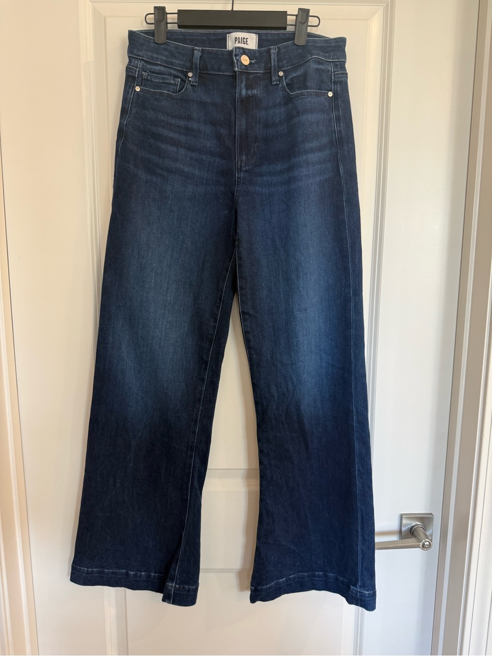 PAIGE Leenah High Rise Wide-Leg Jeans-Dark Wash